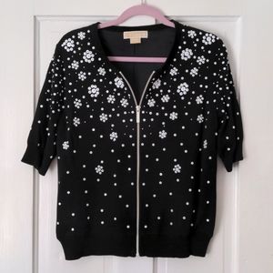 Super cute beaded short sleeve cardigan (Like new!)